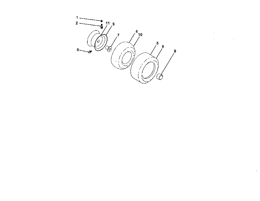 Wheels and tires Diagram and Parts List for 96046001600  Ariens Lawn Tractor