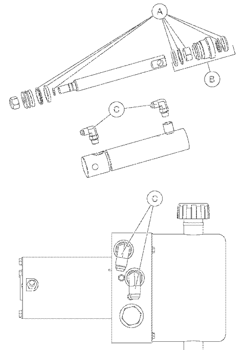 Hydraulic Unit Fittings Diagram and Parts List for 851007 000101 Ariens Lawn Tractor Accessories