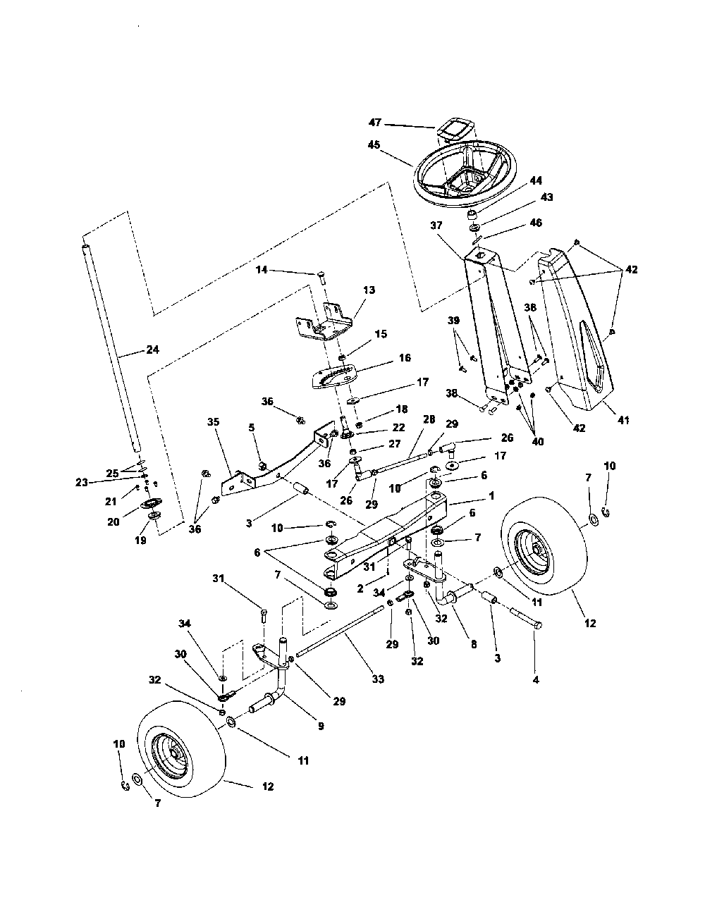 Steering controls Diagram and Parts List for 91600200  Ariens Lawn Mower
