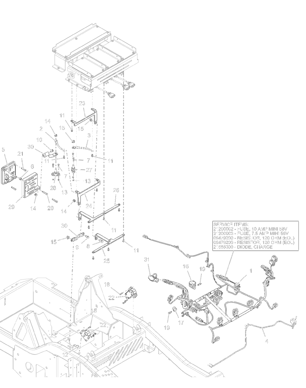 Electrical - Rd Diagram and Parts List for 997312 000101 - 001499 Ariens Lawn Tractor