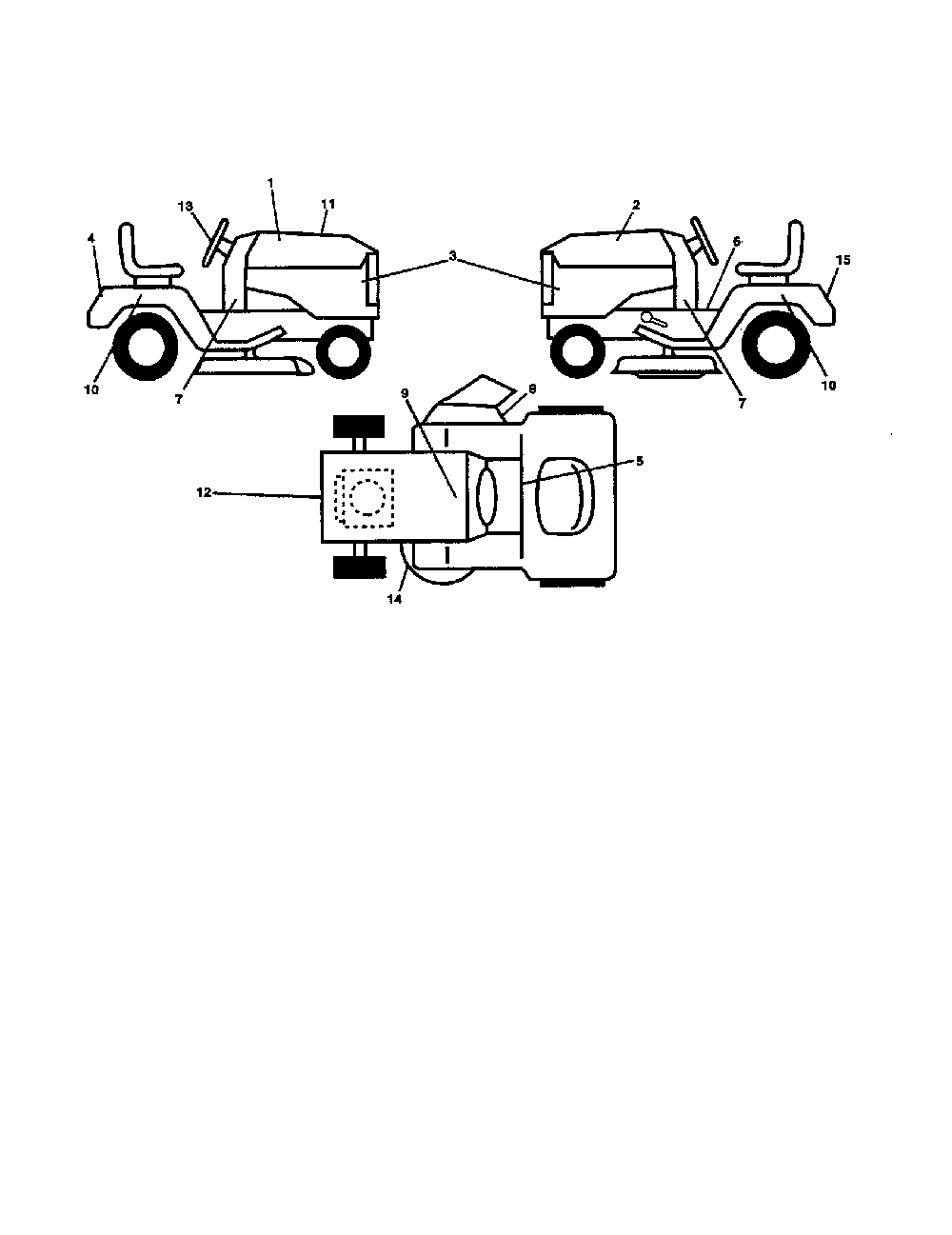 Decals Diagram and Parts List for 93604200  Ariens Lawn Tractor