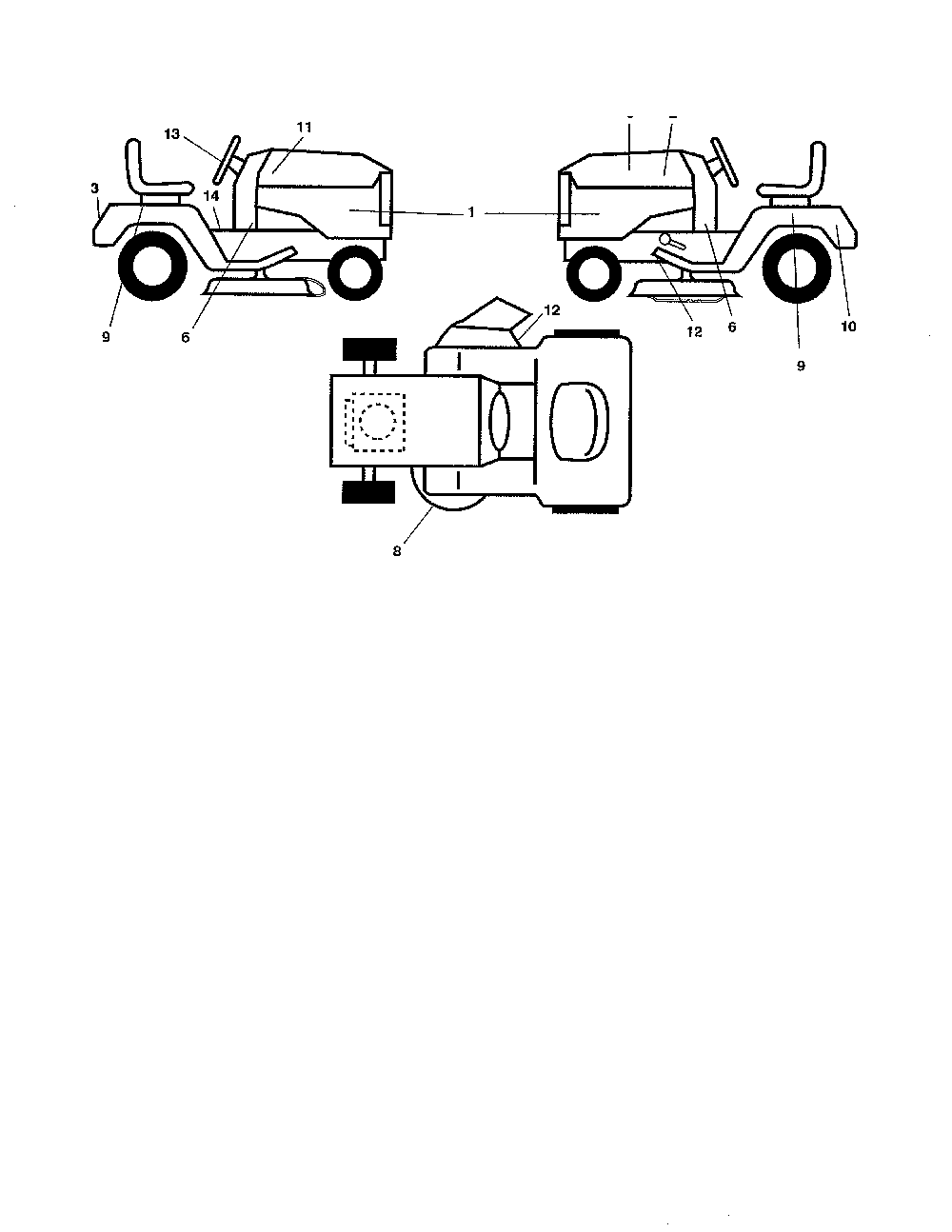 Decals Diagram and Parts List for A19K42 96046000200 Ariens Lawn Tractor