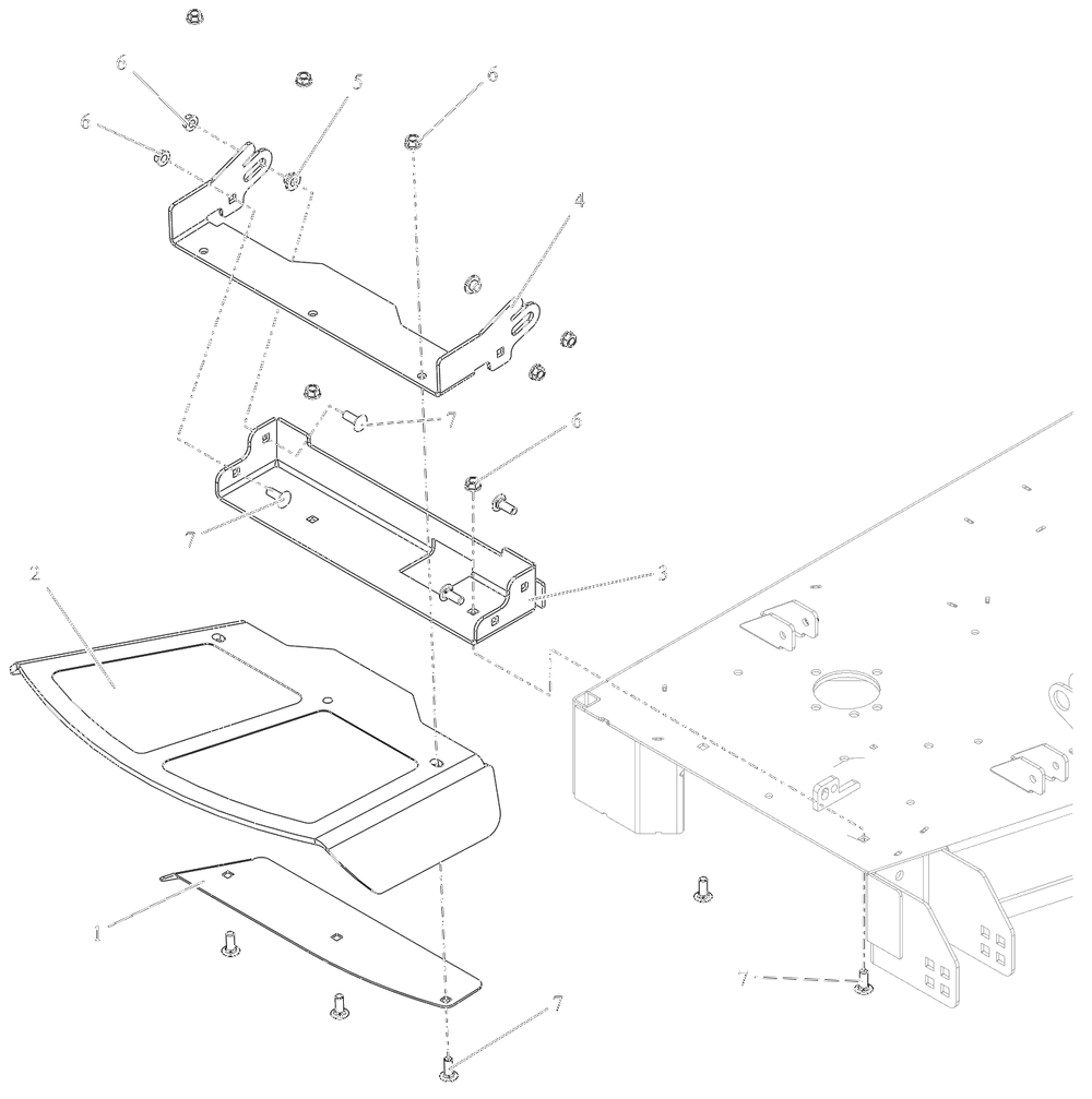 Discharge Chute - 48-Inch Diagram and Parts List for 991296 100000 + Ariens Lawn Tractor