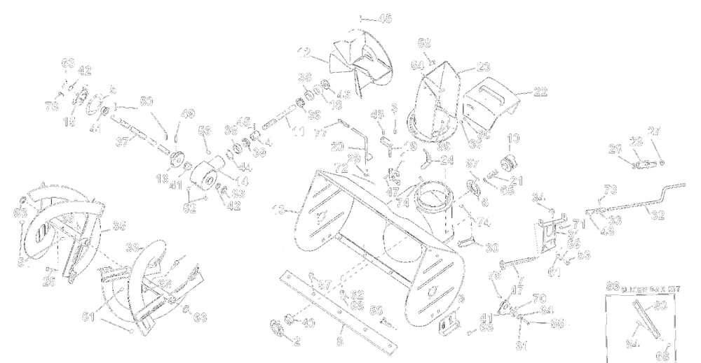 Sno-Thro Diagram and Parts List for 10M6 025501 - 045200 Ariens Lawn Tractor Accessories