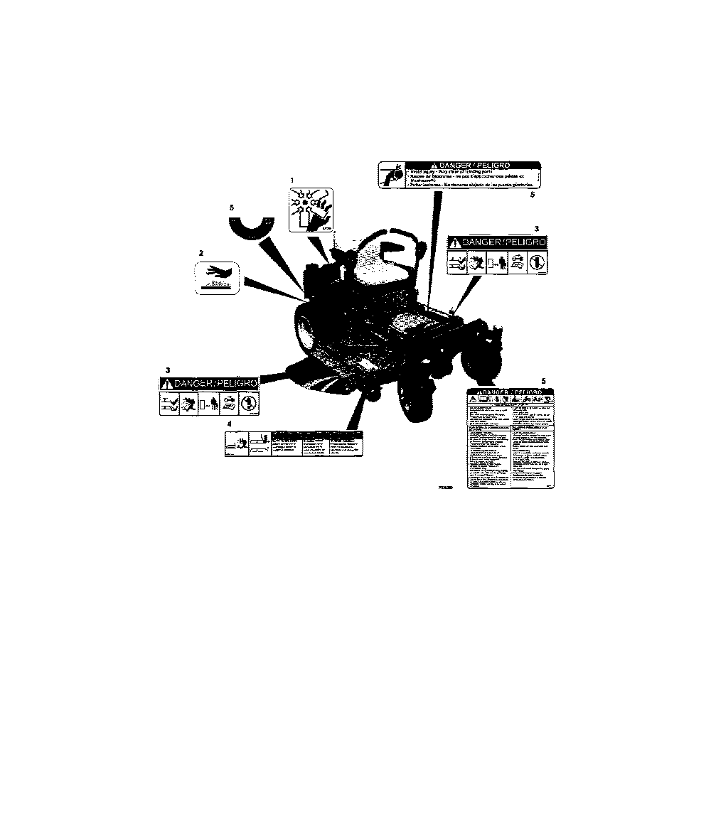 Decals Diagram and Parts List for 99107300  Ariens Lawn Mower