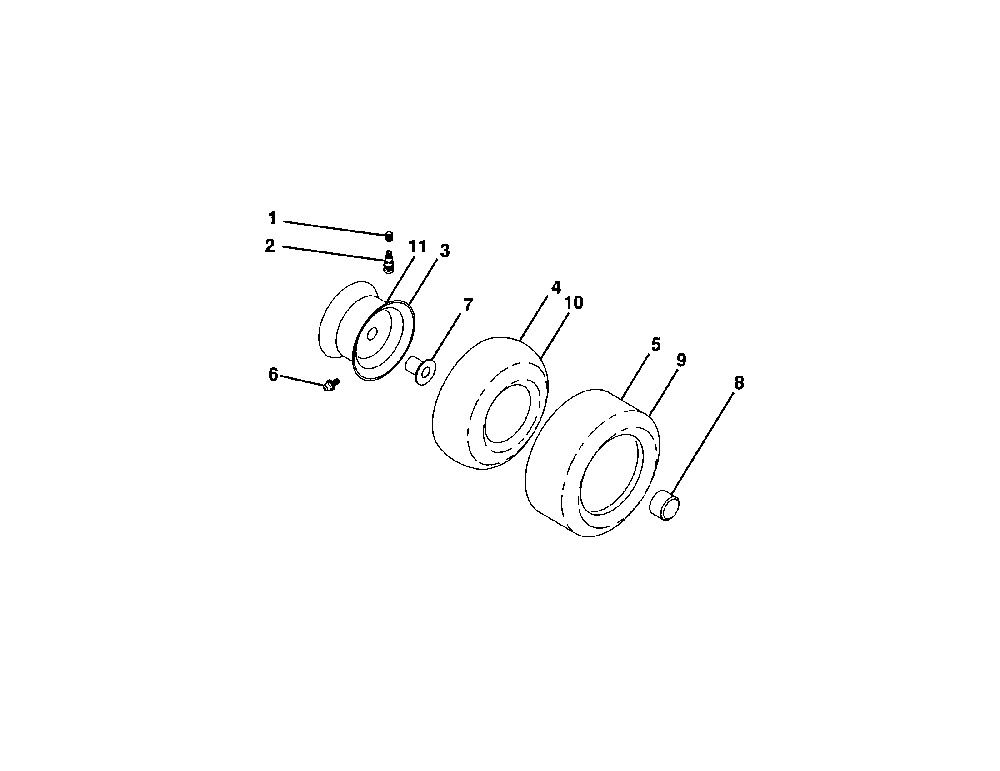 Wheels and tires Diagram and Parts List for 93604800  Ariens Lawn Tractor