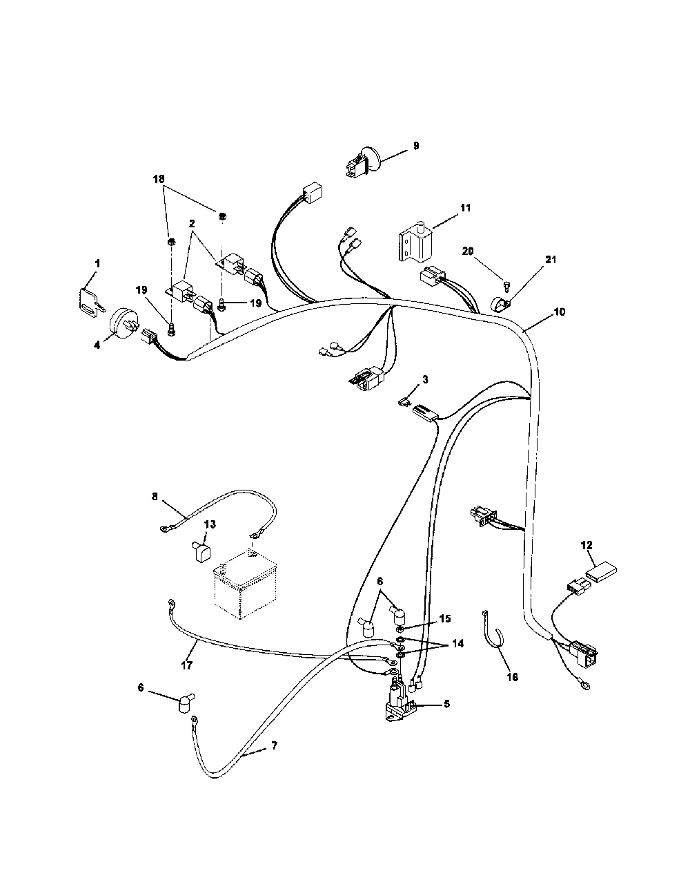 Electrical system Diagram and Parts List for 91514900  Ariens Lawn Mower