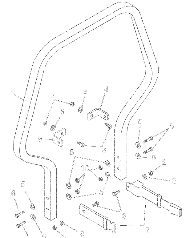Rollover Protection Kit Diagram and Parts List for 892014-000101  Ariens Lawn Tractor