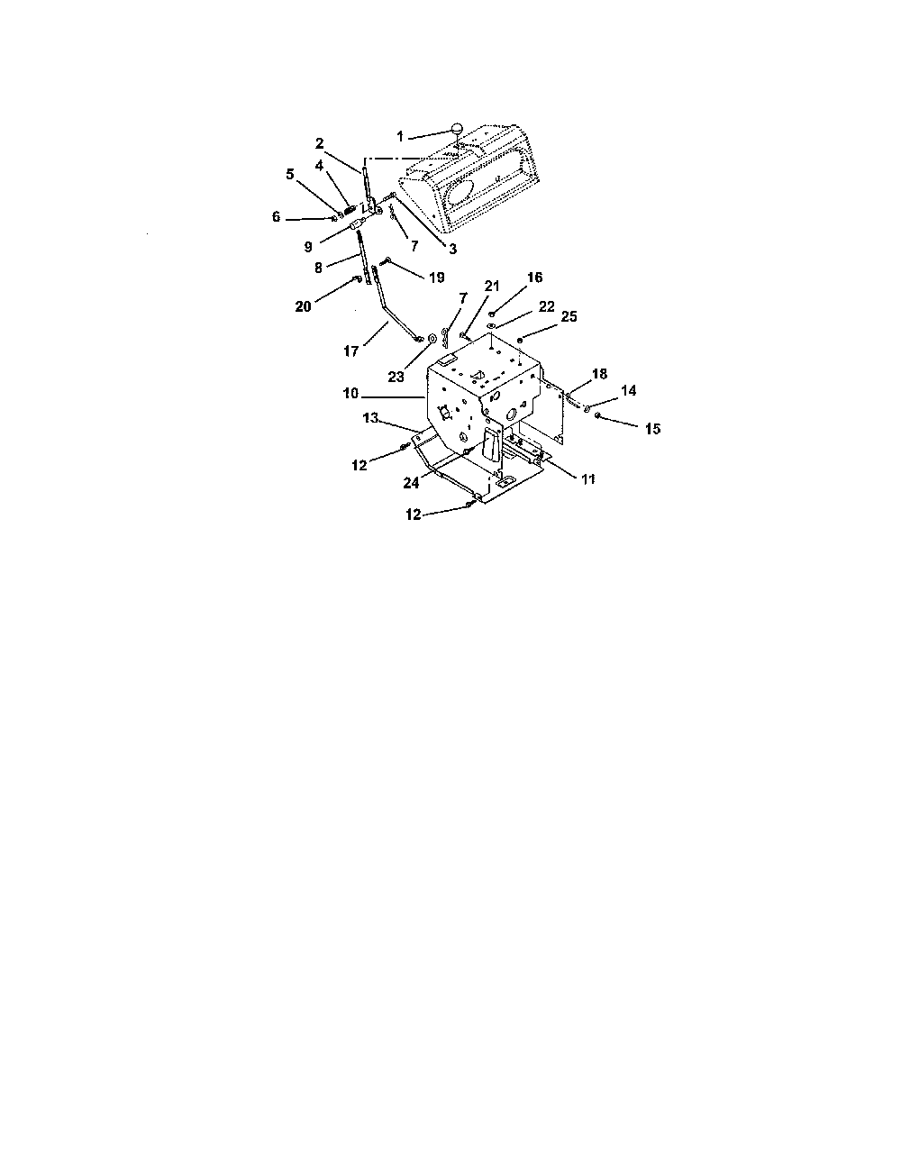 Speed Selector/Frame Diagram and Parts List for 93210400 101-999999 Ariens Snow Blower