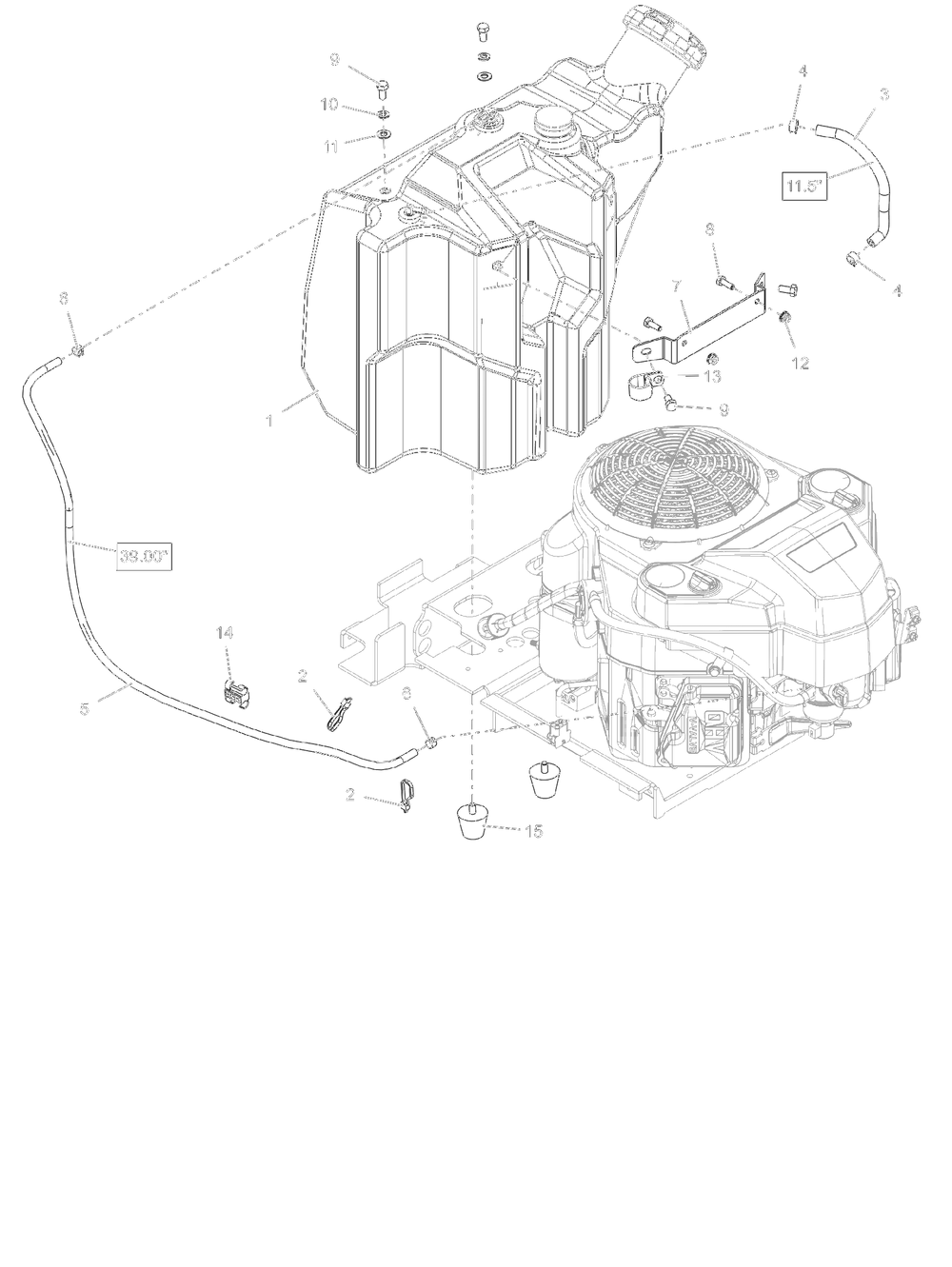 Fuel System Diagram and Parts List for 994302 000101 + Ariens Lawn Tractor Accessories