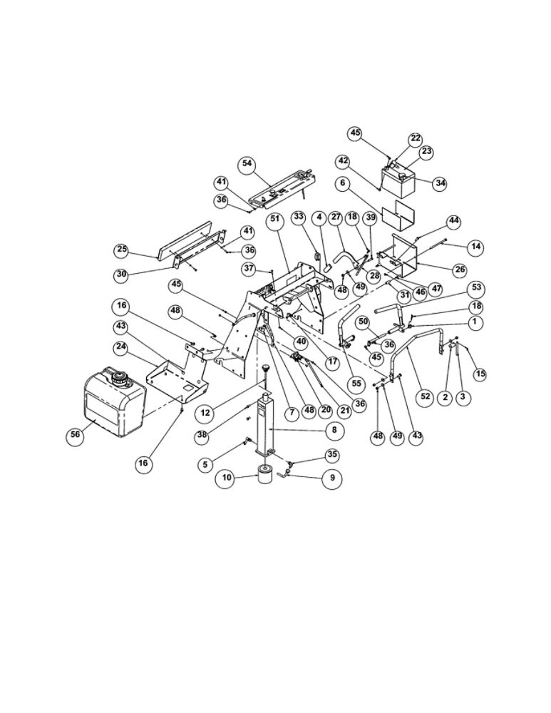 Fuel/Hydraulic/Handle Diagram and Parts List for 99480600  Ariens Lawn Mower