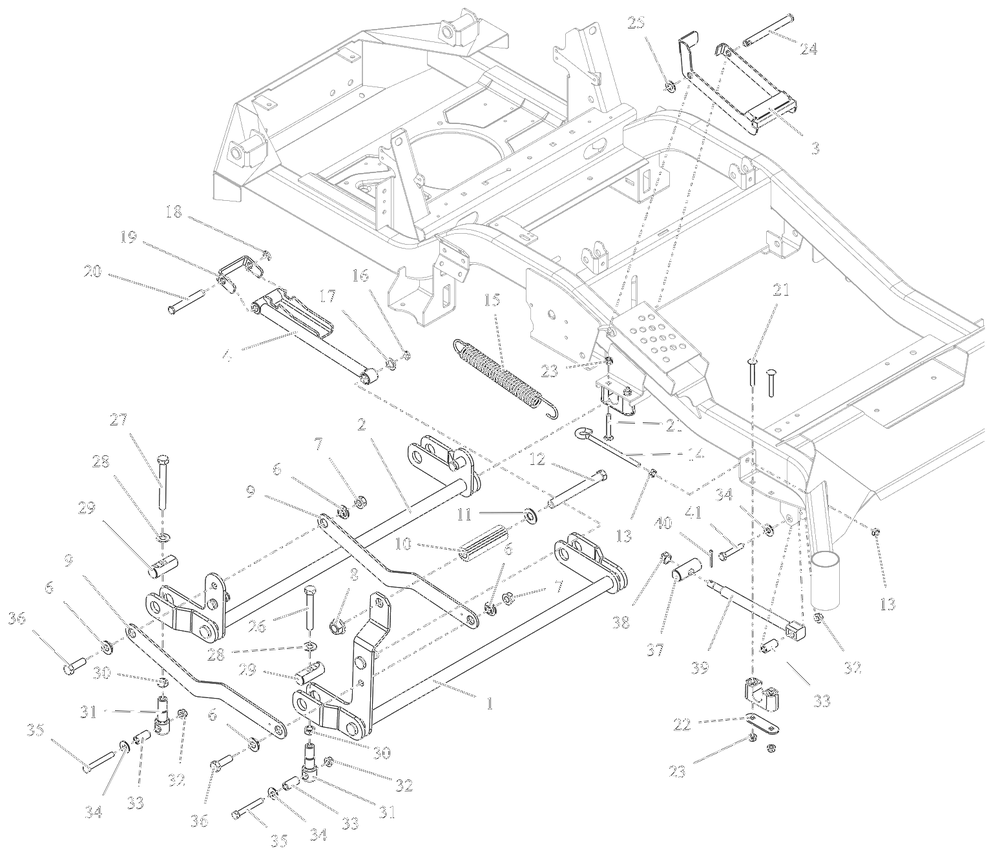 Deck Lift - Rh Diagram and Parts List for 991296 100000 + Ariens Lawn Tractor