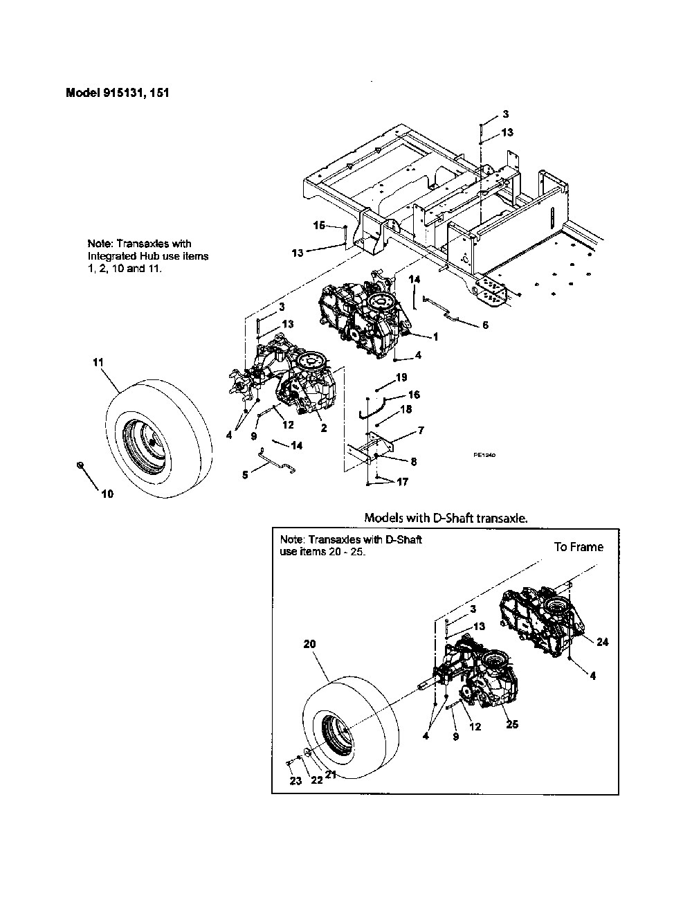 Transaxle/dump valves/rear wheels Diagram and Parts List for 91514100  Ariens Lawn Mower