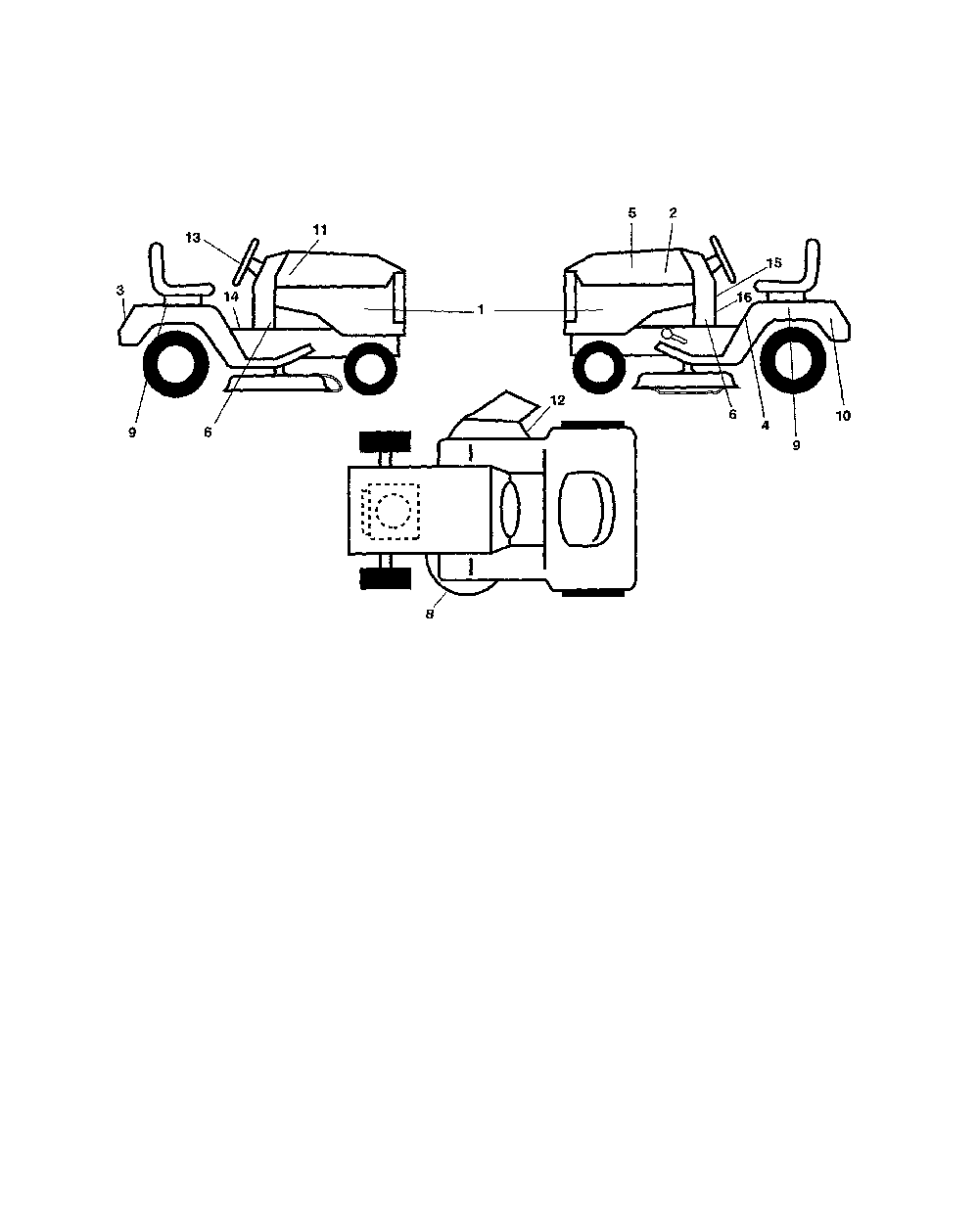 Decals Diagram and Parts List for A19K42 96046000500 Ariens Lawn Tractor