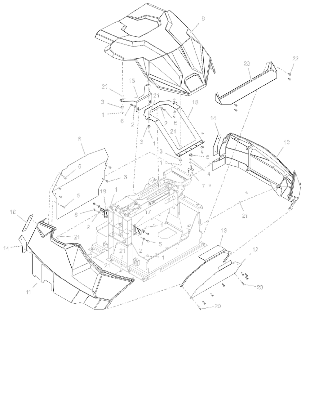 Hood Assembly Diagram and Parts List for 998302 000500 - 000999 Ariens Lawn Tractor