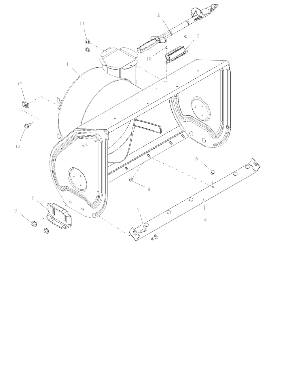 Housing – 30-Inch Diagram and Parts List for 921071  Ariens Snow Blower