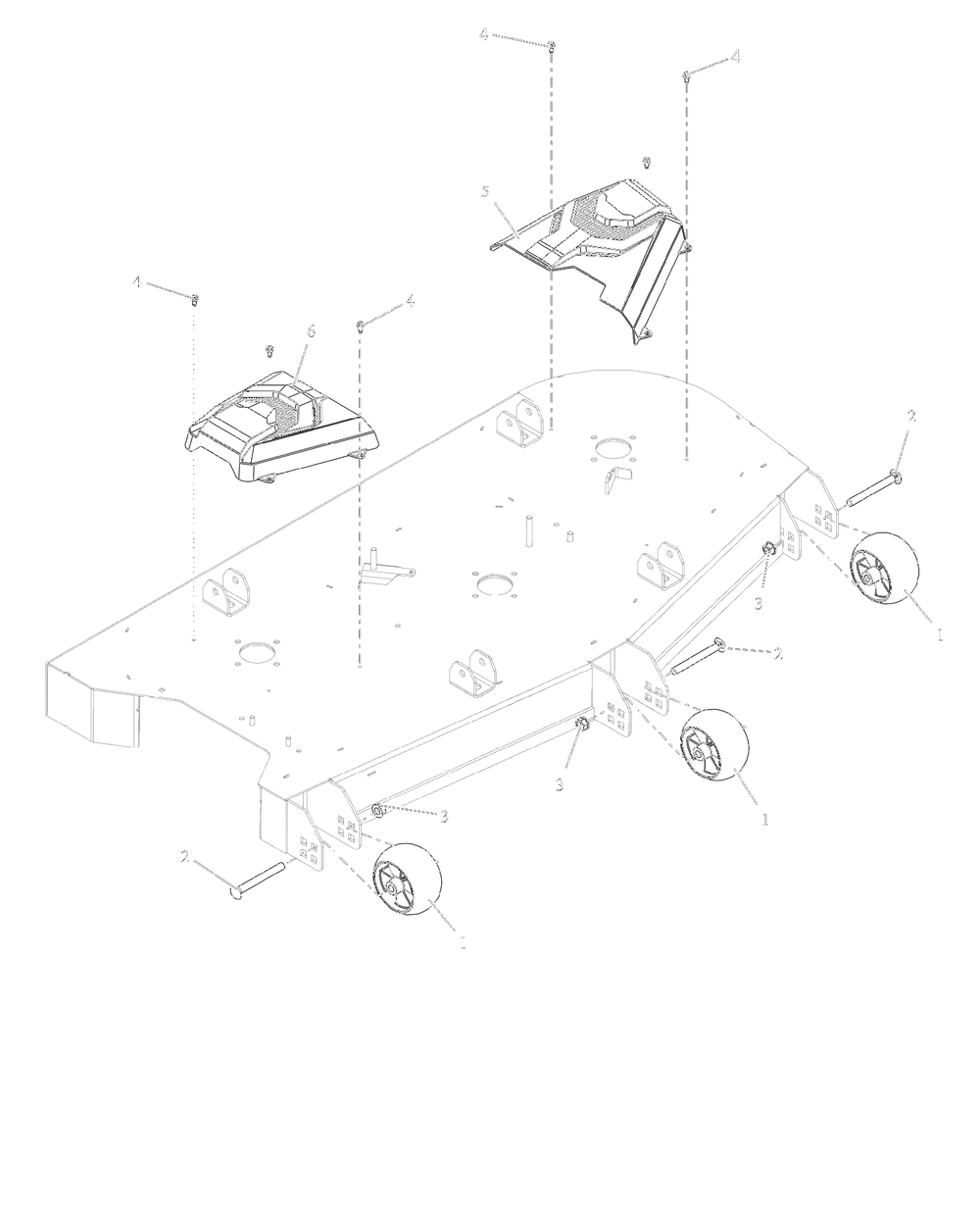 Anti-Scalp Wheels And Belt Covers - 52-Inch And 60-Inch Diagram and Parts List for 918028 030000 + Ariens Lawn Tractor