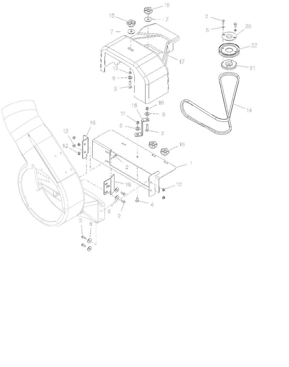 Pump Mount And Cover - 52-Inch Diagram and Parts List for 718010  Ariens Lawn Tractor Accessories