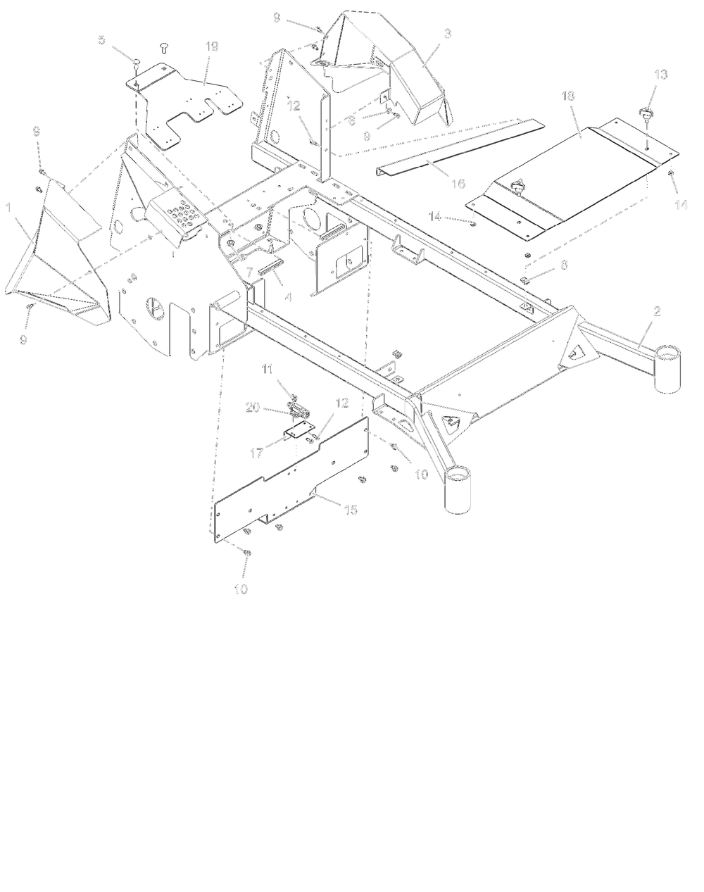 Frame And Fenders Diagram and Parts List for 998303 001000 + Ariens Lawn Tractor