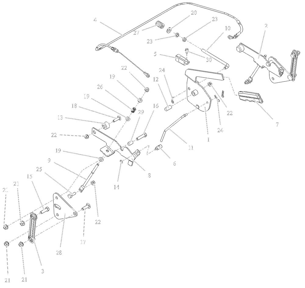 Parking Brake Diagram and Parts List for 991590 095000 + Ariens Lawn Tractor