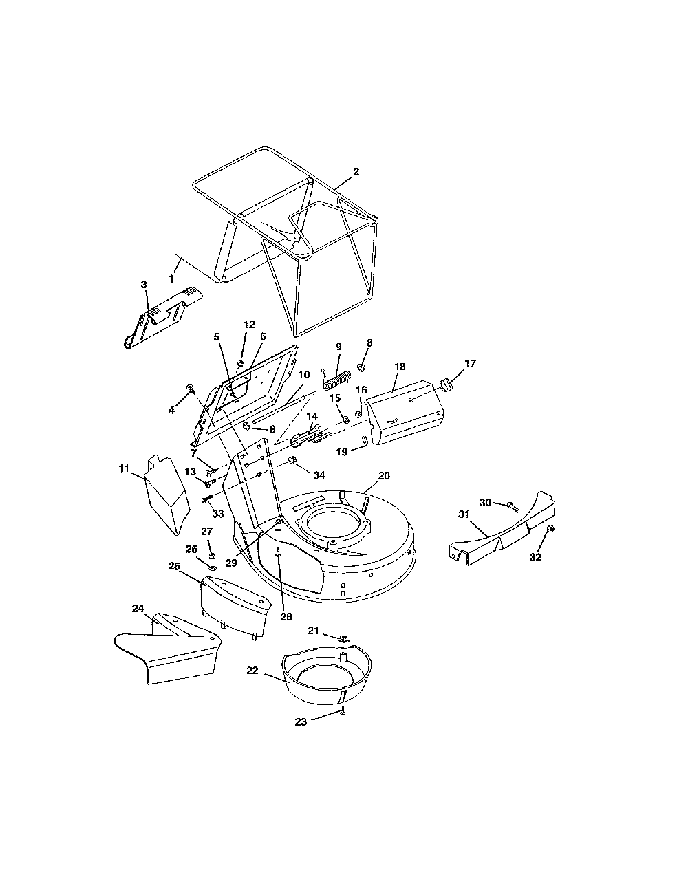 Mower pan/bag Diagram and Parts List for 91116000 1138-999999 Ariens Lawn Mower