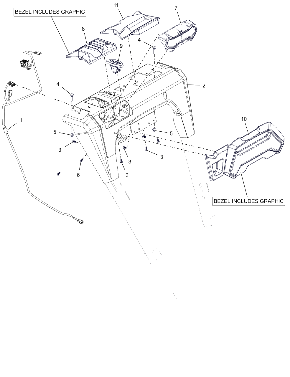 Dash Diagram and Parts List for 926093 000101 & Above Ariens Snow Blower