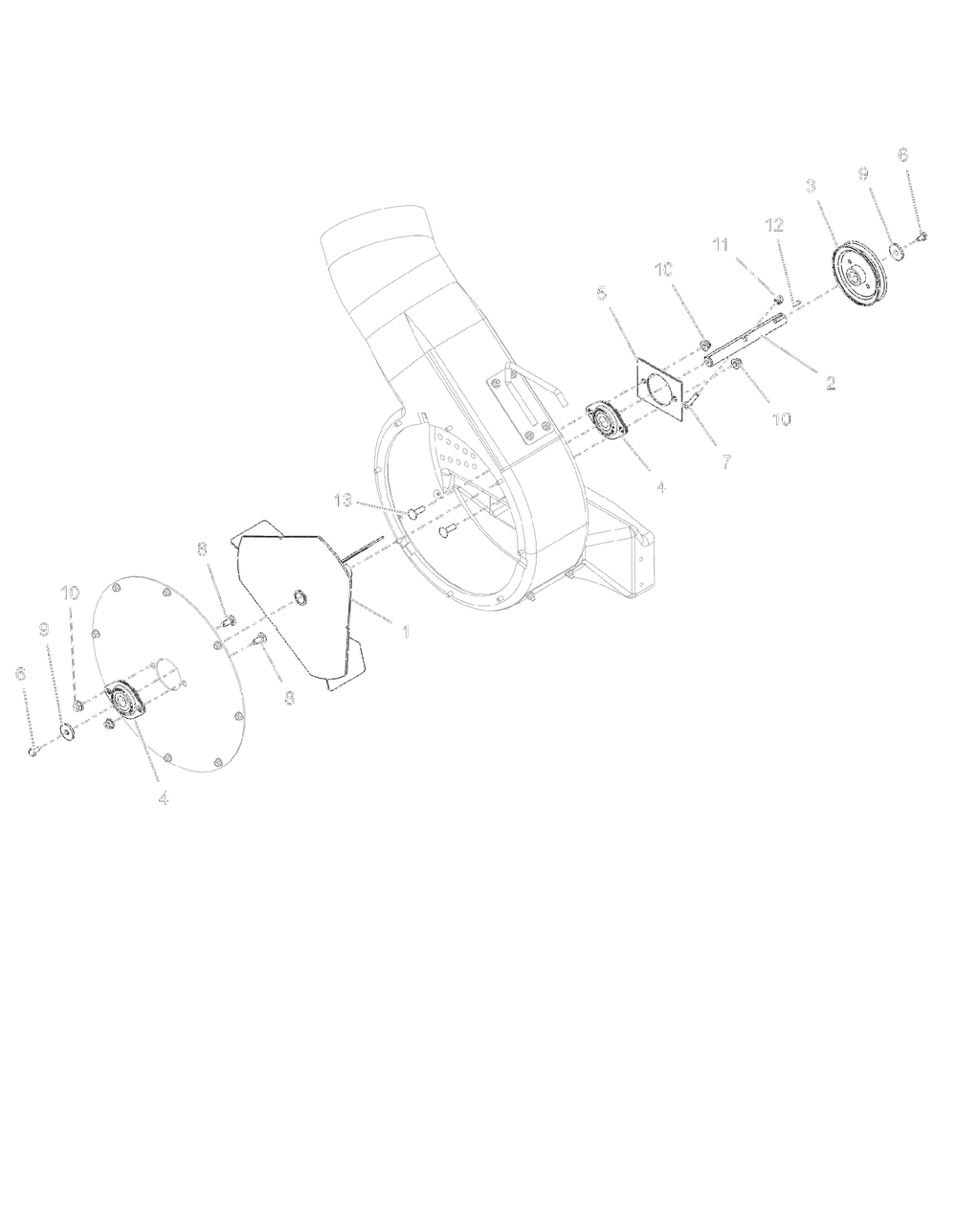 Impellor Assembly Diagram and Parts List for 718010  Ariens Lawn Tractor Accessories