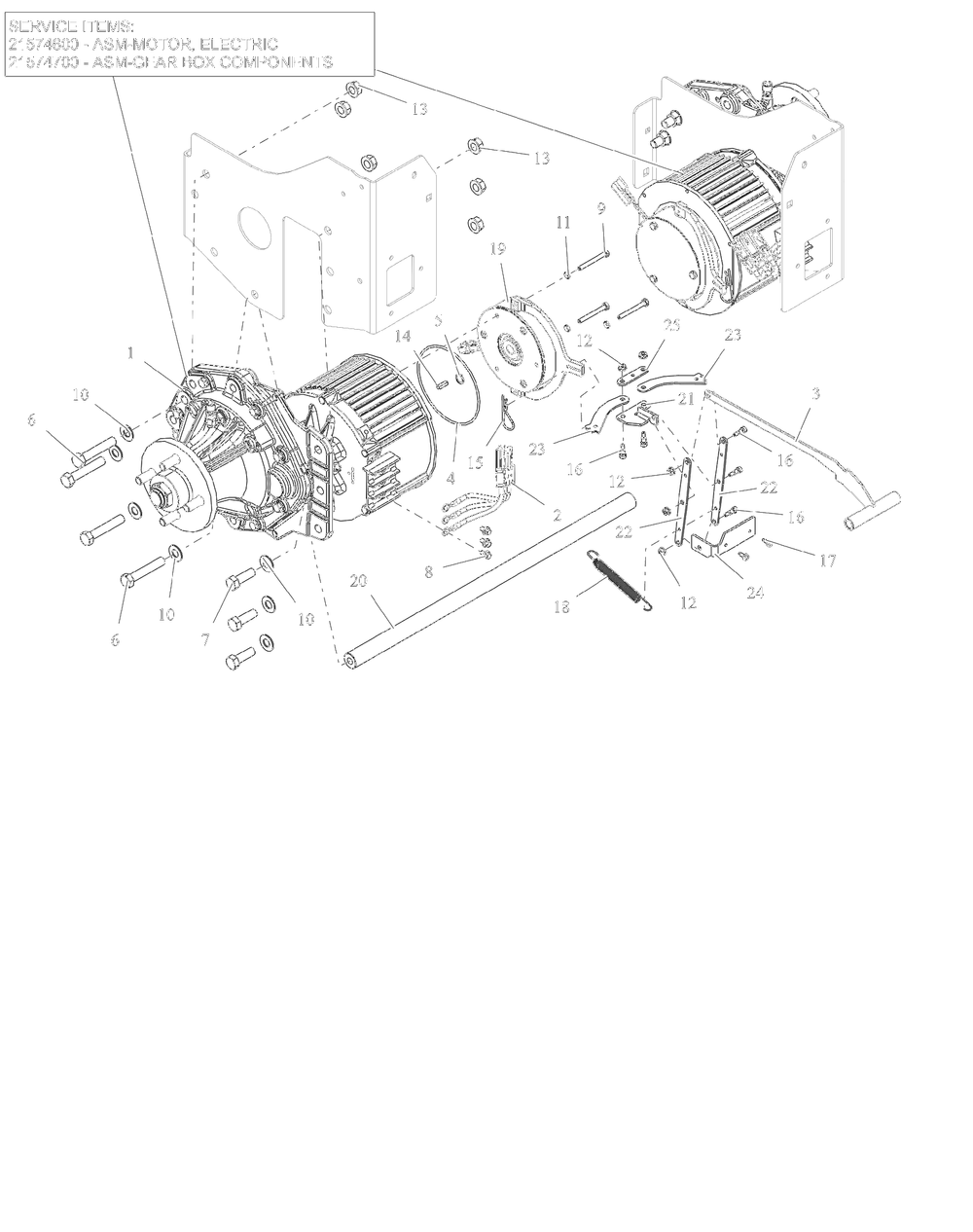 Wheel Motors And Brake Release Diagram and Parts List for 997312 000101 - 001499 Ariens Lawn Tractor
