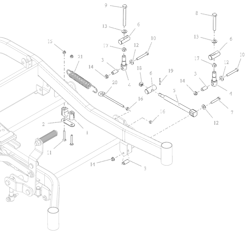 Deck Lift - Lh Diagram and Parts List for 991296 100000 + Ariens Lawn Tractor