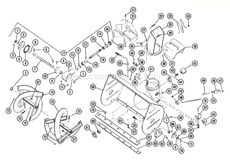 Sno-Thro Parts Diagram and Parts List for 910942 000001 Ariens Snow Blower