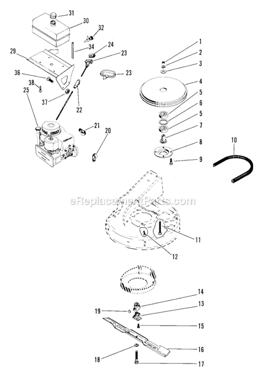 Engine_And_Belt_Drive Diagram and Parts List for 911016-000101 LM21S Ariens Lawn Mower