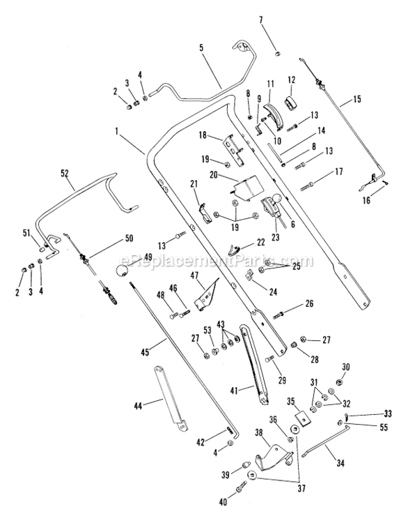 Handlebar_And_Controls Diagram and Parts List for 911016-084500 LM21S Ariens Lawn Mower