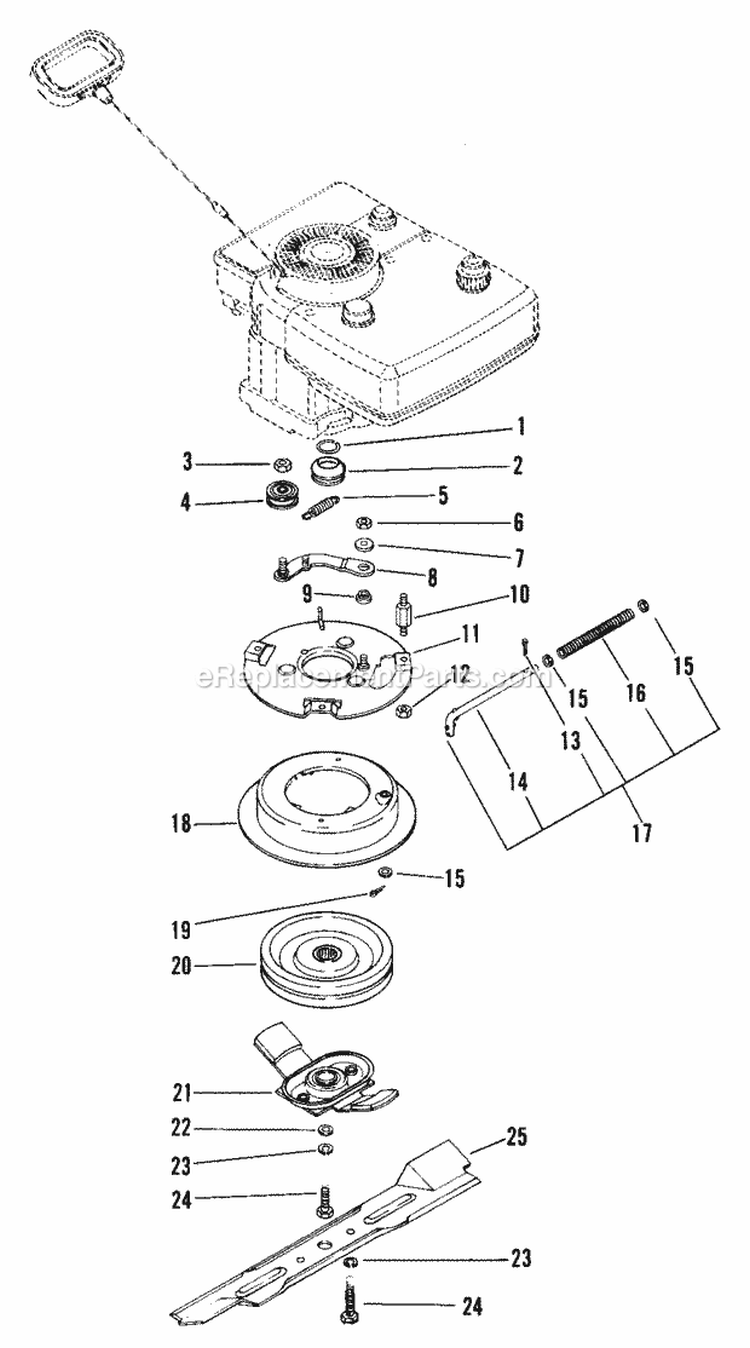 Blade_Brake_Clutch Diagram and Parts List for 911020 020400 Ariens Lawn Mower