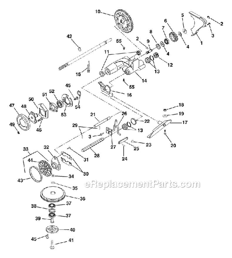 Friction Wheel & Drive Diagram and Parts List for 911086 000101 Ariens Lawn Mower