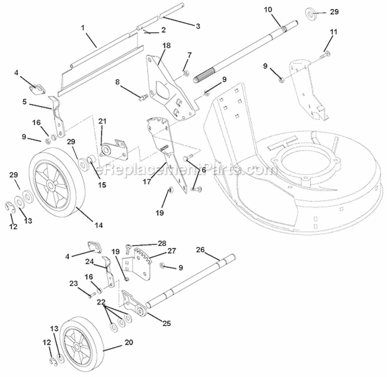 Wheels_And_Adjusters Diagram and Parts List for 911194  Ariens Lawn Mower