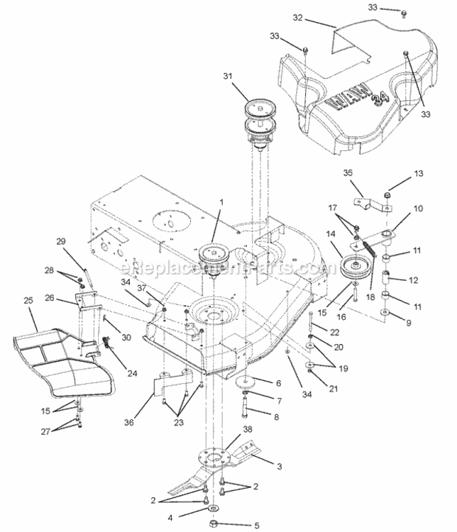 Page E Diagram and Parts List for 911413 013000 Ariens Lawn Mower