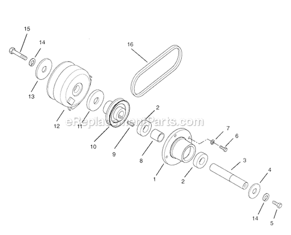 Clutch_Shaft Diagram and Parts List for 915006-000101 EZR_1640 Ariens Lawn Mower