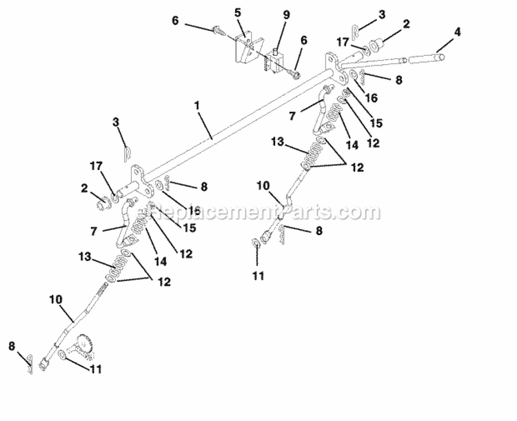 Parking_Brake Diagram and Parts List for 915057 000101 Ariens Lawn Tractor