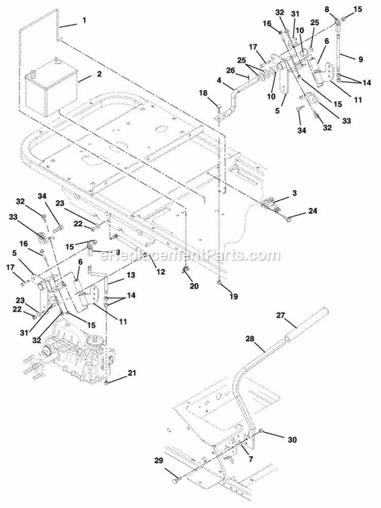 Steering_Controls Diagram and Parts List for 915057 000101 Ariens Lawn Tractor