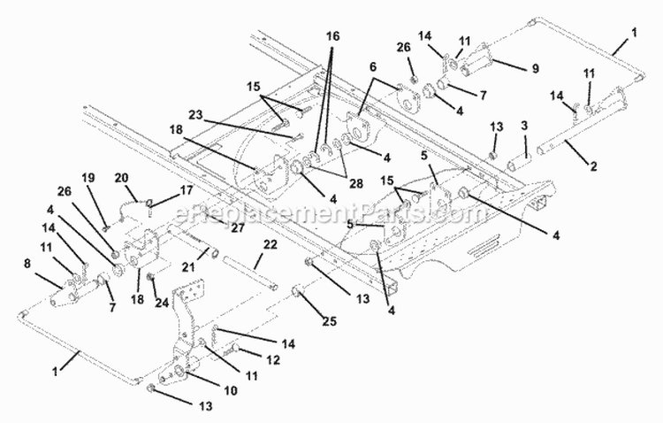 Mower_Deck_Lift Diagram and Parts List for 915057 005000 Ariens Lawn Tractor