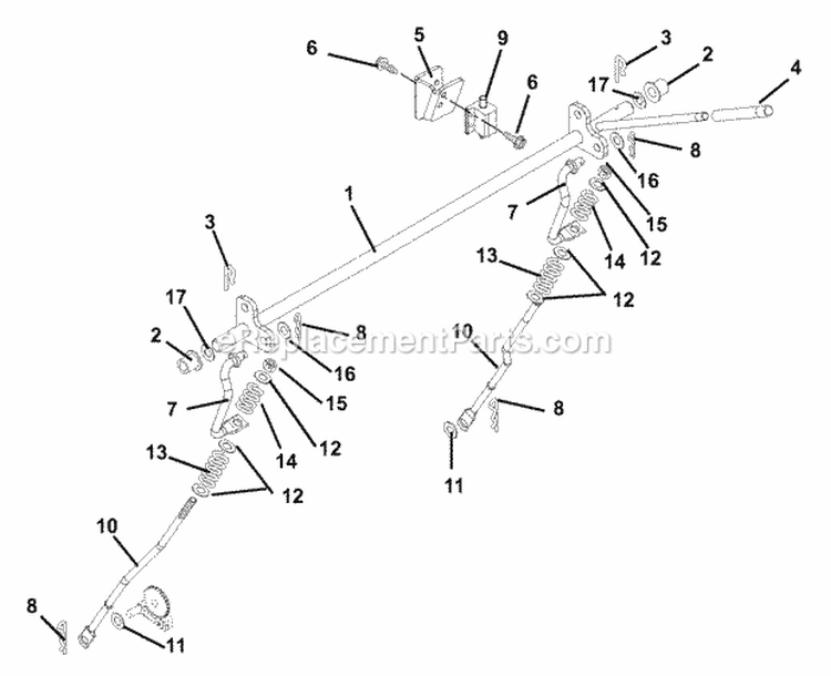 Parking_Brake Diagram and Parts List for 915057 005000 Ariens Lawn Tractor