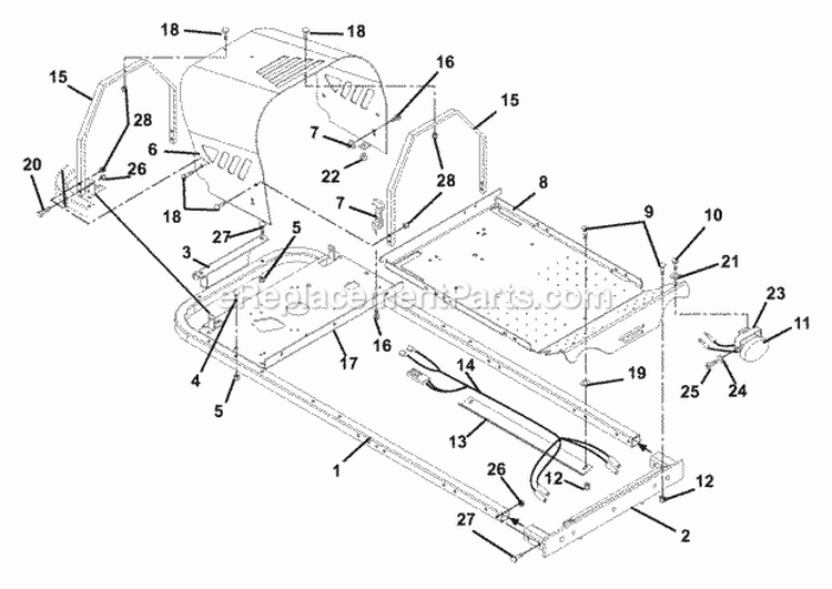 Frame_Hood_And_Footrest Diagram and Parts List for 915057 005000 Ariens Lawn Tractor