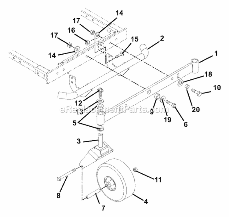 Front_Axle_Tires_And_Bumper Diagram and Parts List for 915057 005000 Ariens Lawn Tractor