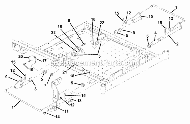 Deck_Lift Diagram and Parts List for 915057 010000 Ariens Lawn Tractor