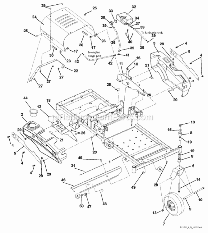 Page F Diagram and Parts List for 915157 000101-009999 Ariens Lawn Tractor