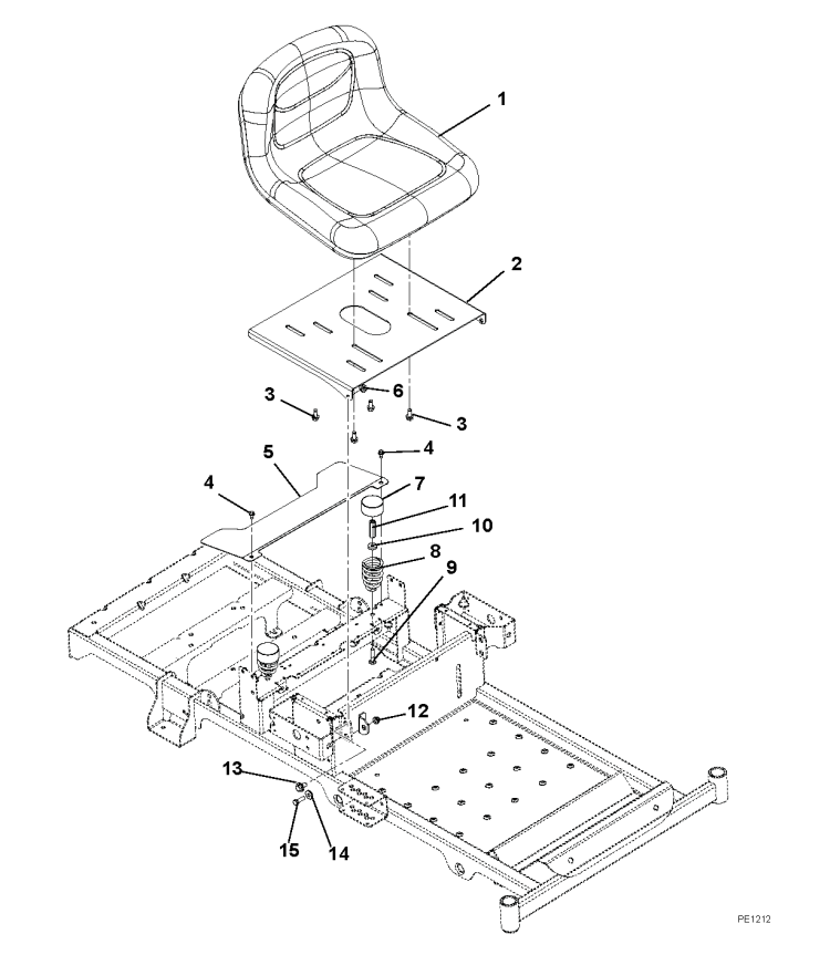 Seat And Seat Support Diagram and Parts List for 915159 000101-009999 Ariens Lawn Tractor