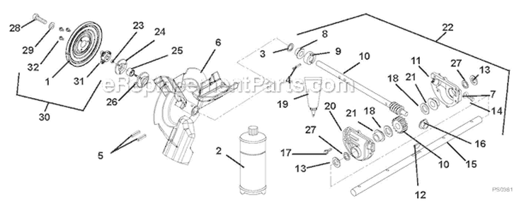 Page F Diagram and Parts List for 916003 000101- Ariens Snow Blower