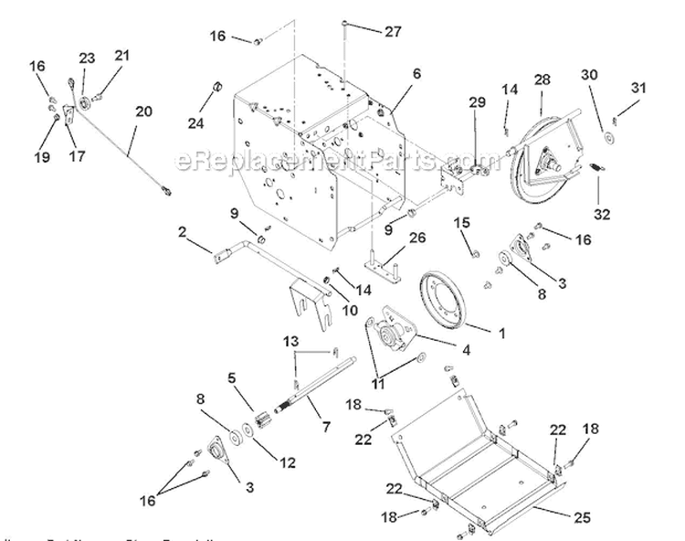 Friction Drive Diagram and Parts List for 916003 035000- Ariens Snow Blower