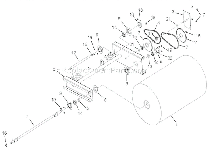 Brush Frame Diagram and Parts List for 920008 000101 Ariens Snow Blower