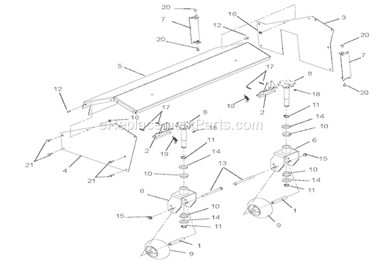 Brush Head Diagram and Parts List for 920008 000101 Ariens Snow Blower